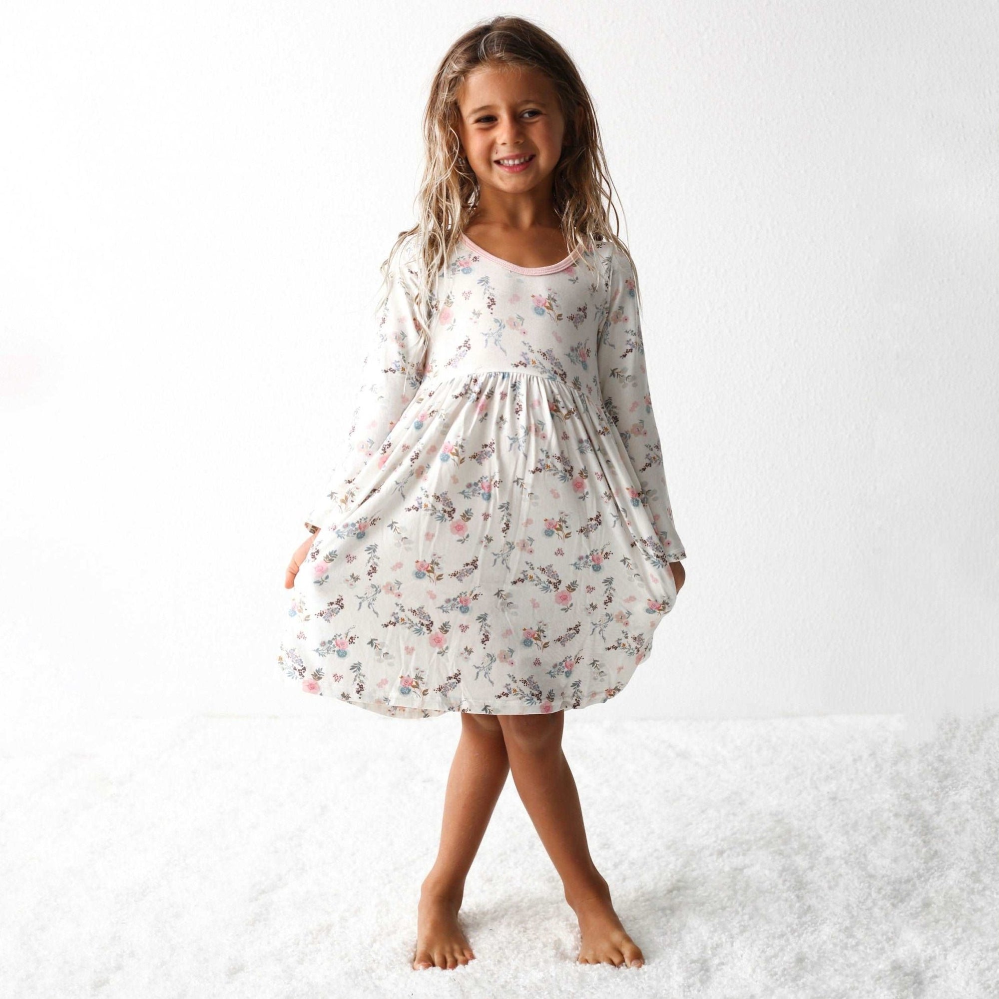 Bestaroo - Fall Florals Cream Dress