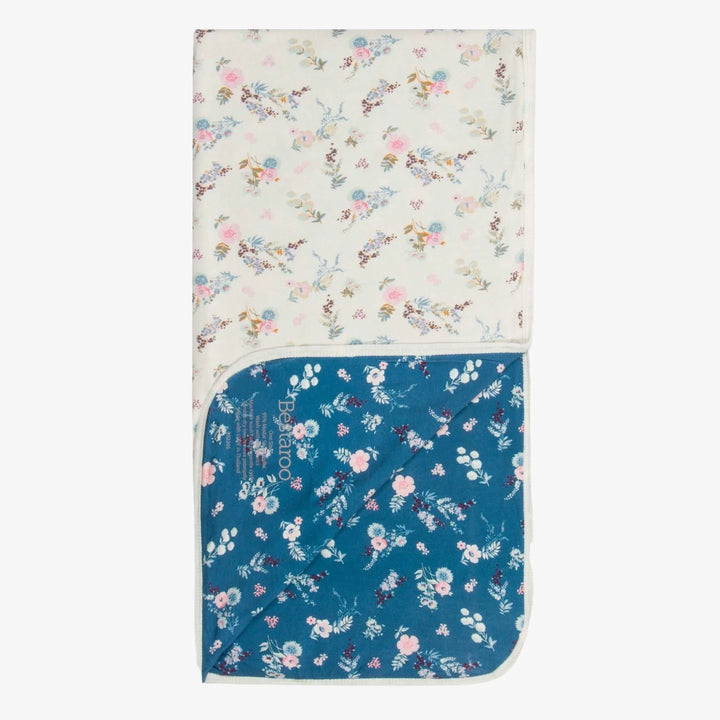 Bestaroo - Fall Florals Cream💕Blue Swaddle