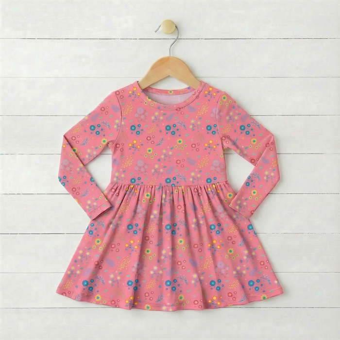 Flower Confetti L/S Dress - Bestaroo