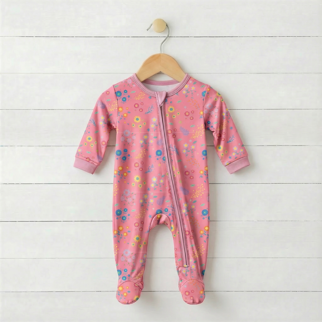 Flower Confetti Footie