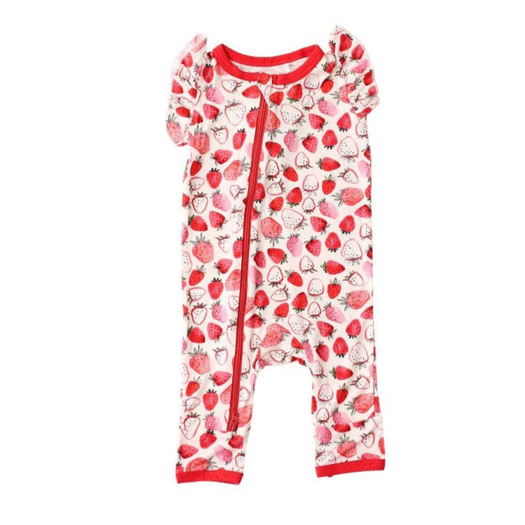 Strawberry Fields Flutter Romper