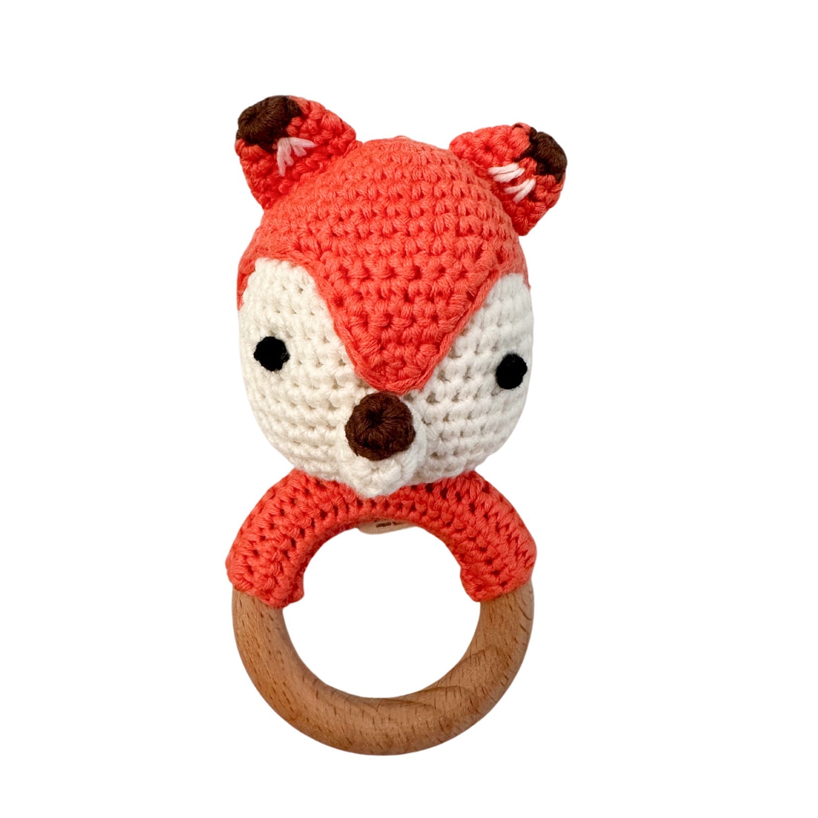 Bestaroo - Fox crochet wood rattle