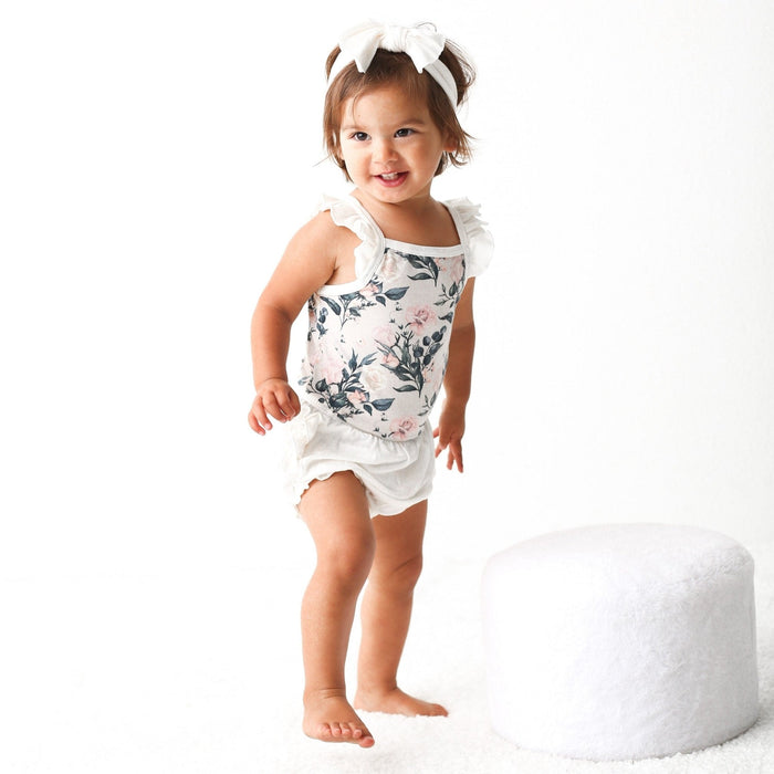 Bestaroo - Bamboo - Gardenia Rose Ruffle Bloomer Set