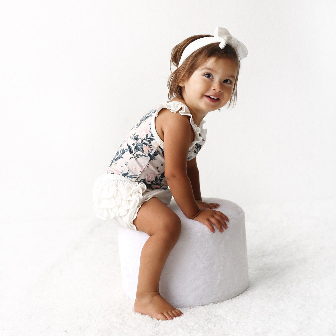 Bestaroo - Bamboo - Gardenia Rose Ruffle Bloomer Set