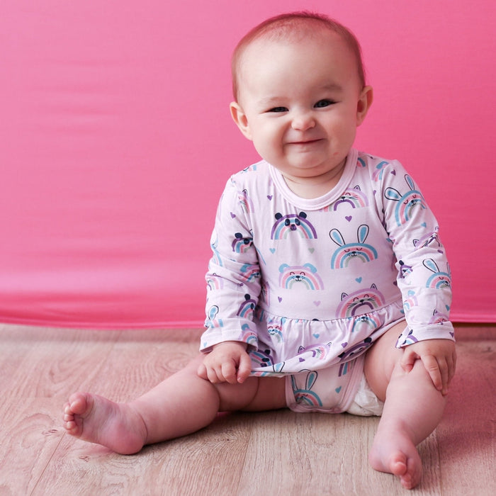 Bestaroo - Bamboo - Happy Rainbows Bodysuit Dress