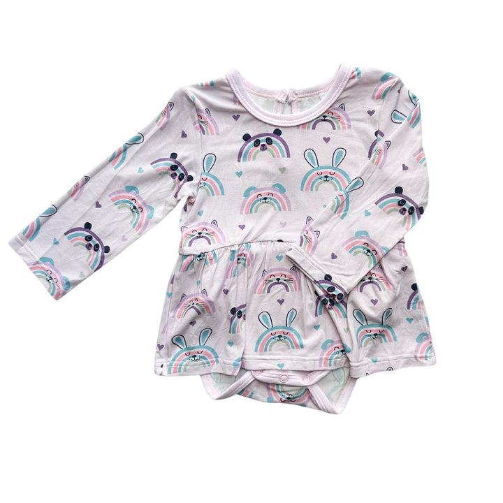 Bestaroo - Bamboo - Happy Rainbows Bodysuit Dress