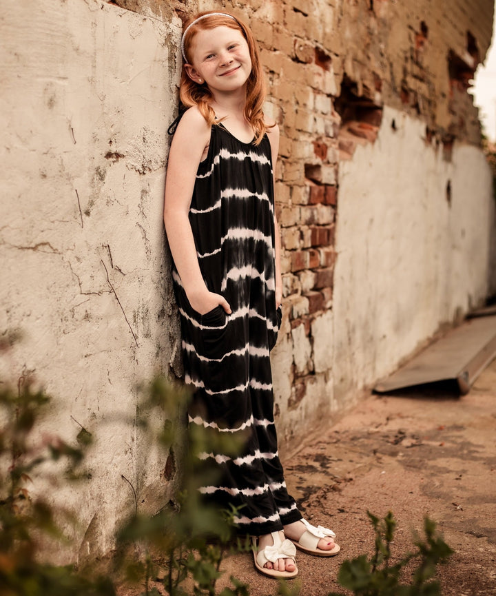 Bestaroo - Bamboo - hema charcoal tie dye jumpsuit