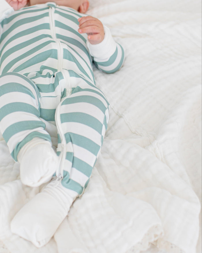 Bestaroo - Bamboo - Jade Stripes Convertible Coverall