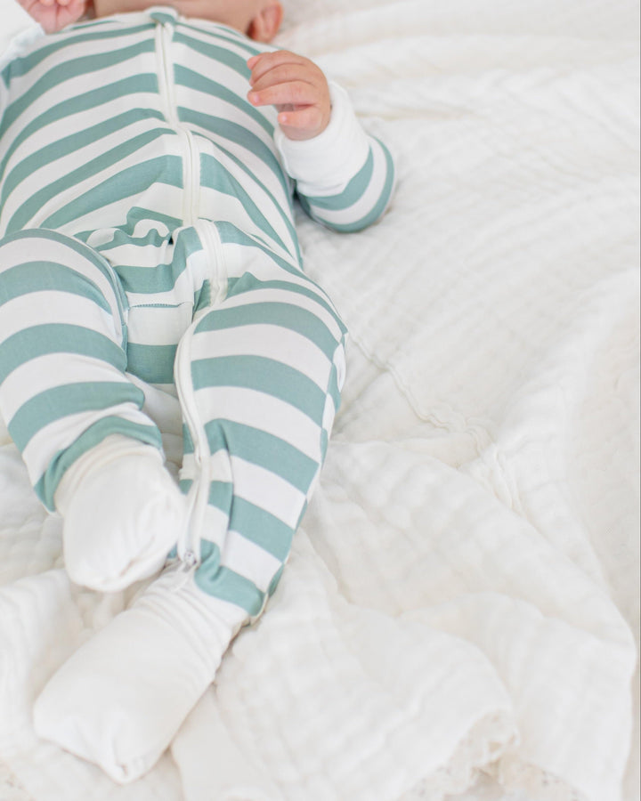 Bestaroo - Bamboo - Jade Stripes Convertible Coverall