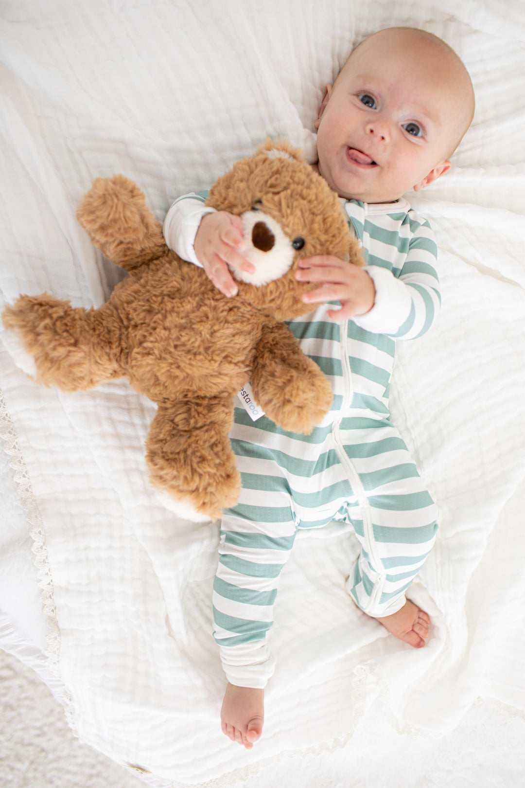 Bestaroo - Bamboo - Jade Stripes Convertible Coverall