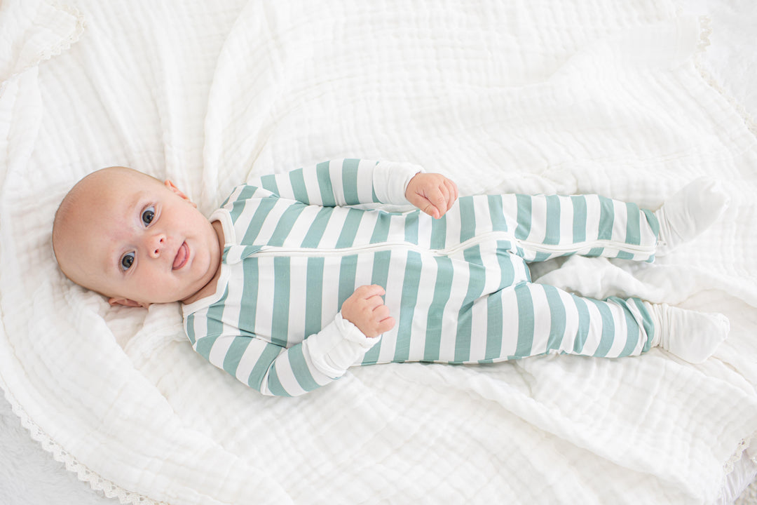 Bestaroo - Bamboo - Jade Stripes Convertible Coverall
