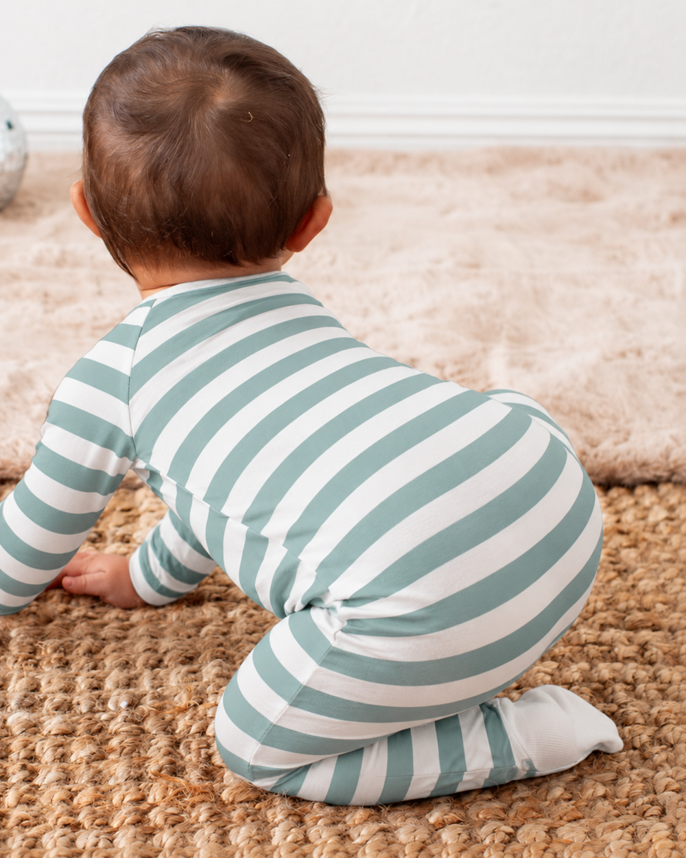 Bestaroo - Bamboo - Jade Stripes Footie