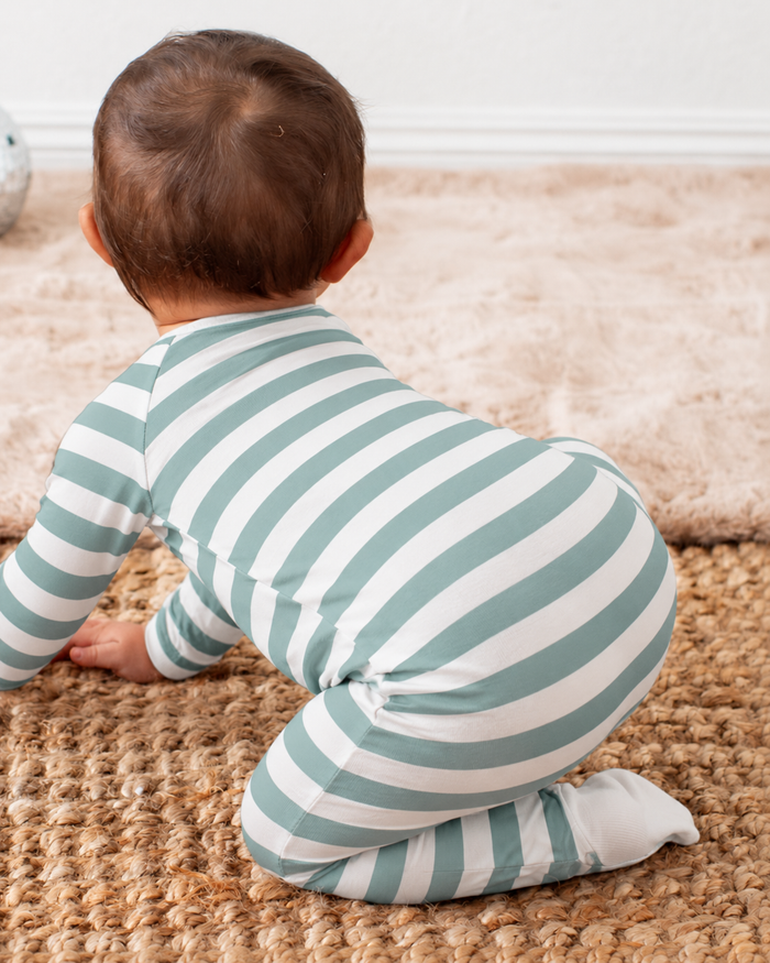 Jade Stripes Footie