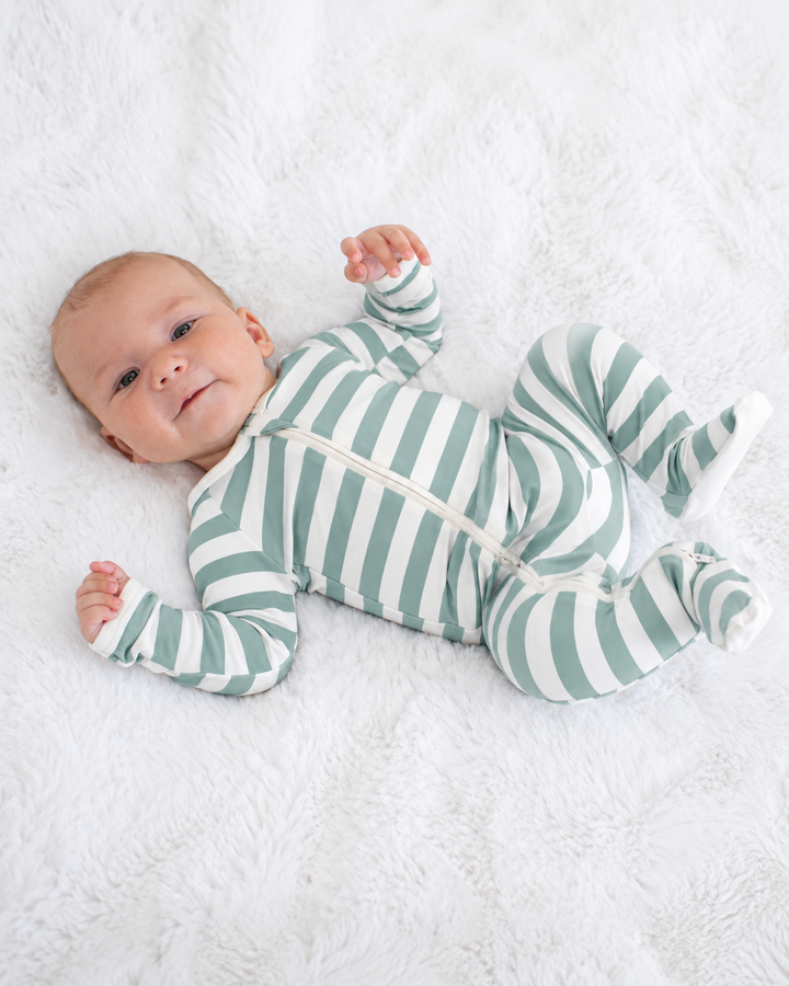 Jade Stripes Footie