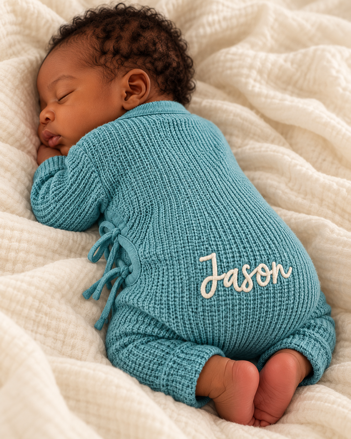 Chunky Knit Romper in Moss