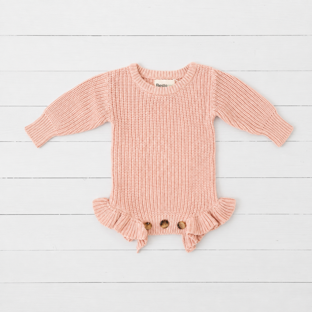 Bestaroo - Bamboo - Knit Baby Romper Blush