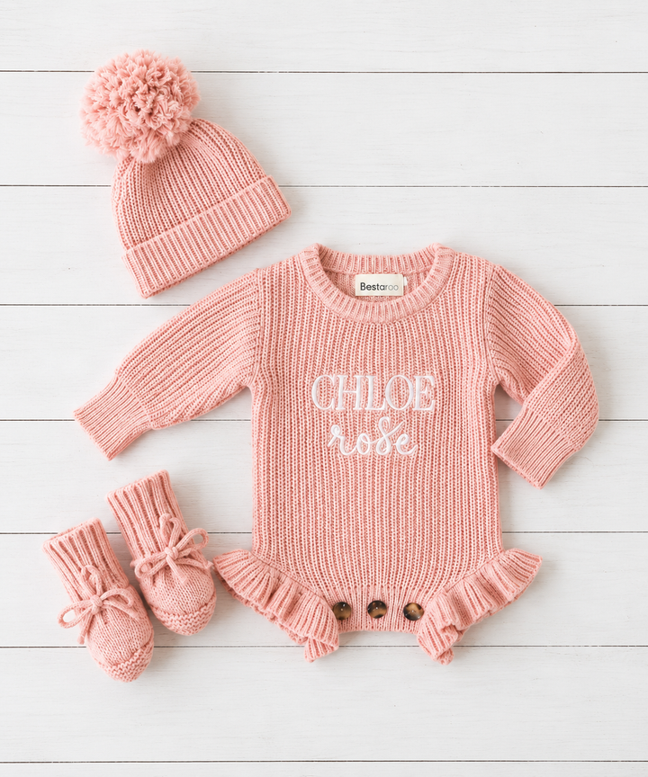 Bestaroo - Bamboo - Knit Baby Romper Blush