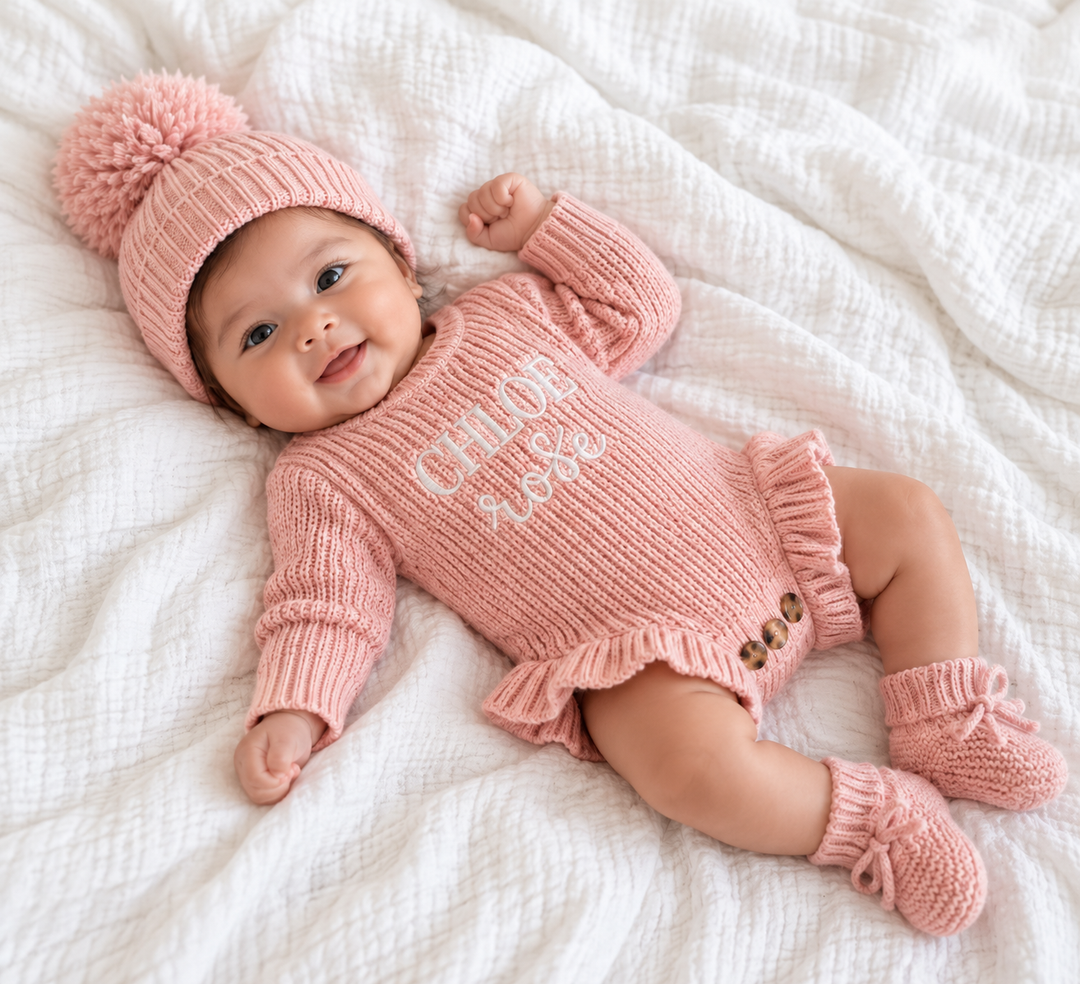 Bestaroo - Bamboo - Knit Baby Romper Blush