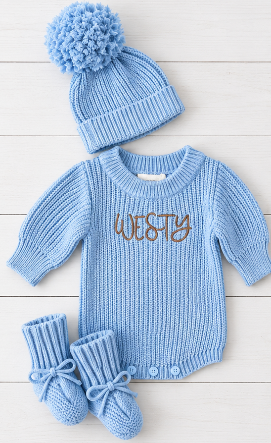 Bestaroo - Bamboo - Knit Baby Romper Skye