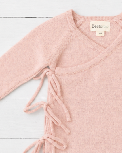 Bestaroo - Bamboo - Knit Tie Wrap Romper in Tea Rose