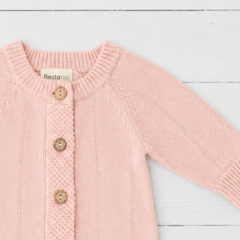 Pointelle Knit Romper in Tea Rose