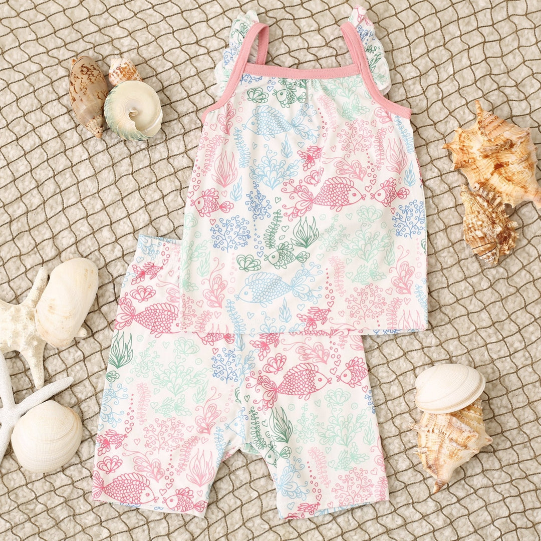 Bestaroo - Bamboo - Koi Fish Flutter Sleeve Shorts PJs