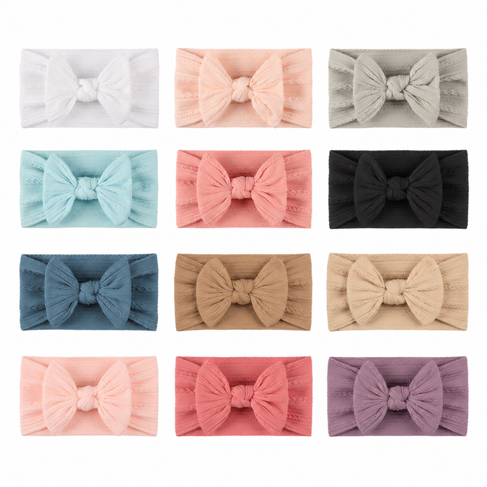Bestaroo - Bamboo - Large Soft Cable Knit Bow