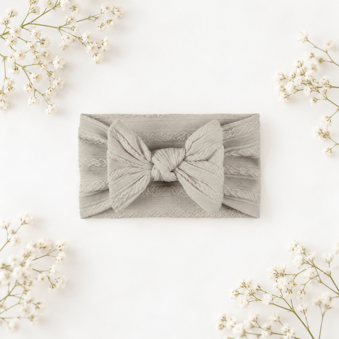 Bestaroo - Bamboo - Large Soft Cable Knit Bow