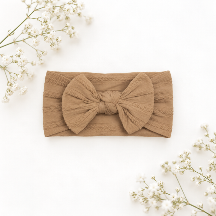 Bestaroo - Bamboo - Large Soft Cable Knit Bow