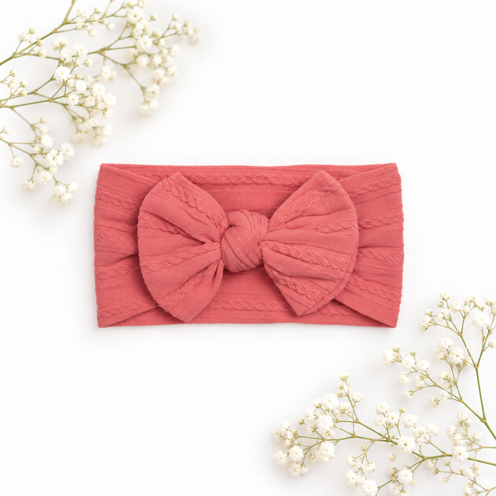 Bestaroo - Bamboo - Large Soft Cable Knit Bow