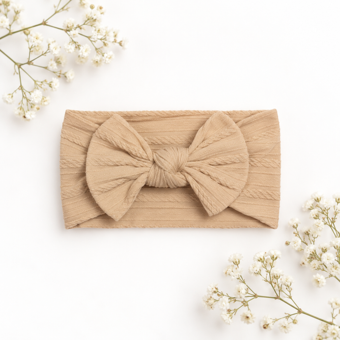 Bestaroo - Bamboo - Large Soft Cable Knit Bow
