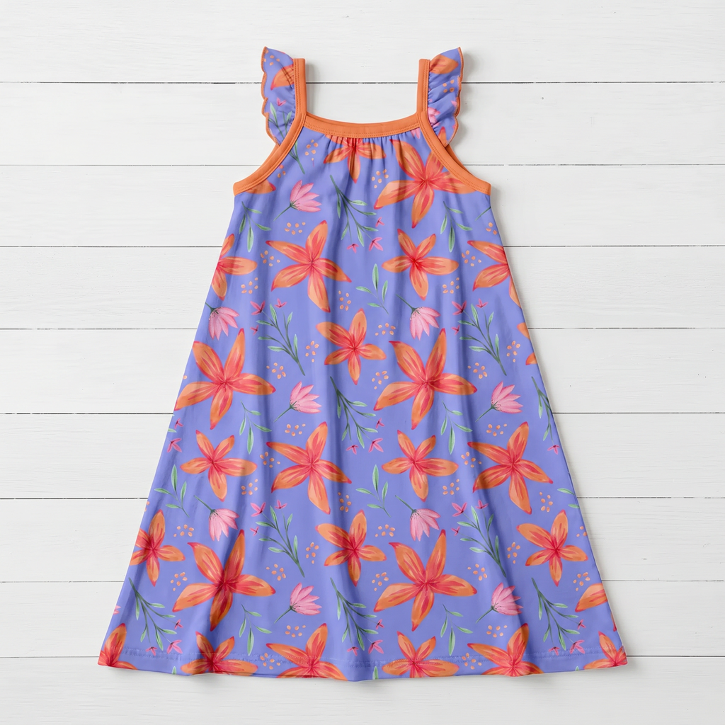Lavender Leilani Flutter Sleeve Dress