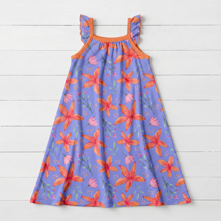 Lavender Leilani Flutter Sleeve Dress