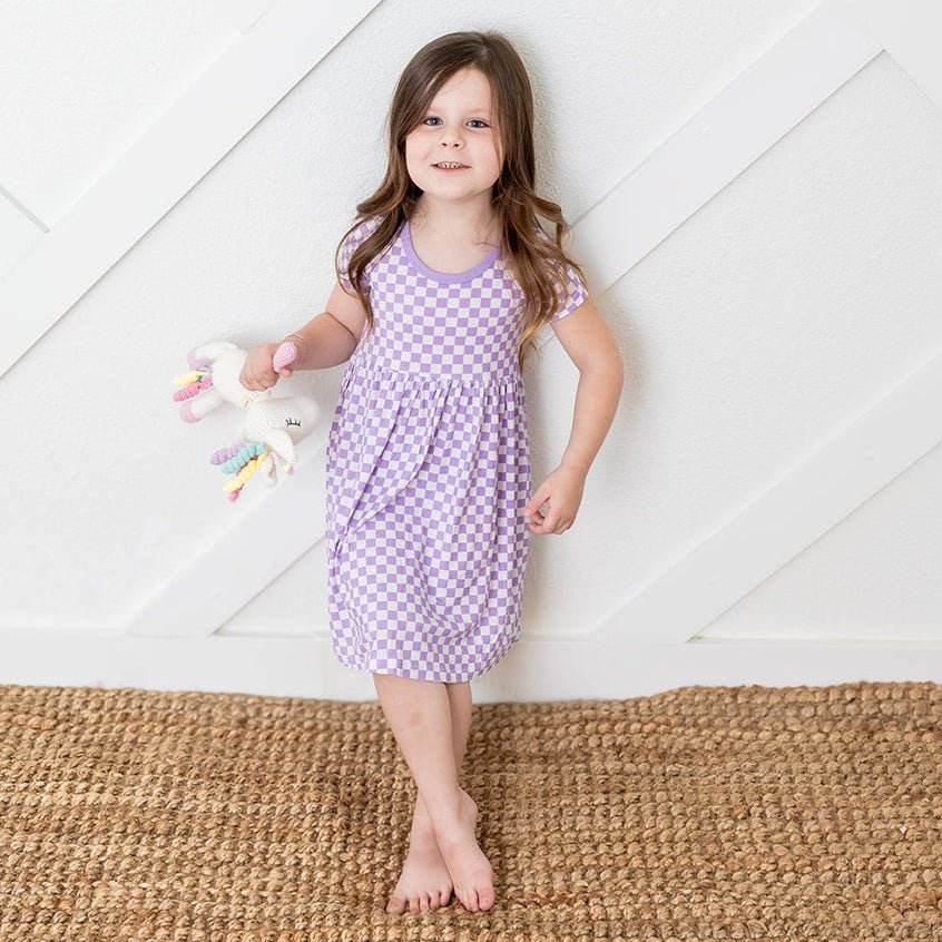 Bestaroo - Bamboo - Lilac Checks Dress