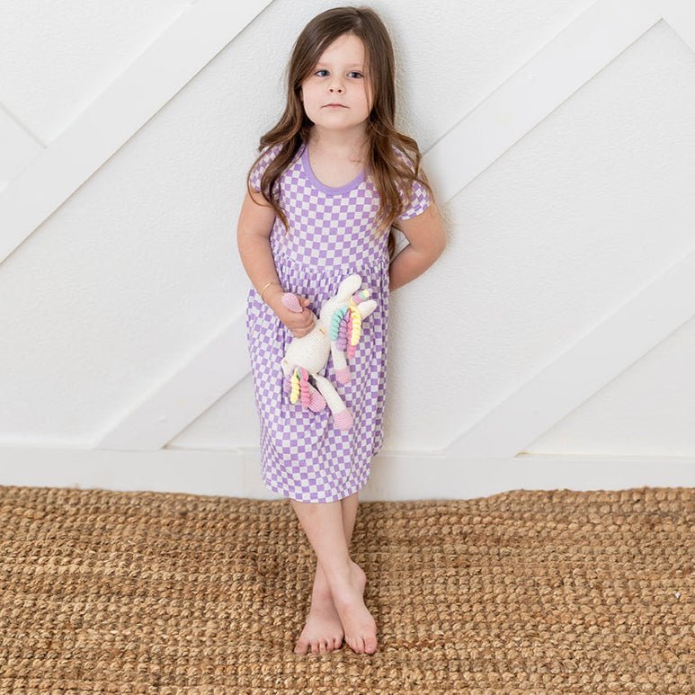 Bestaroo - Bamboo - Lilac Checks Dress