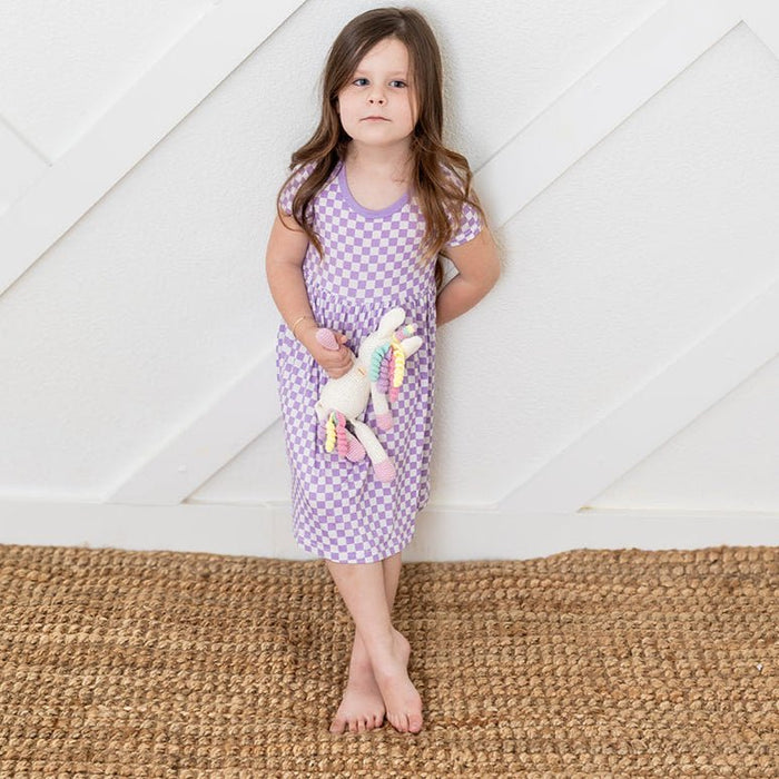 Bestaroo - Bamboo - Lilac Checks Dress