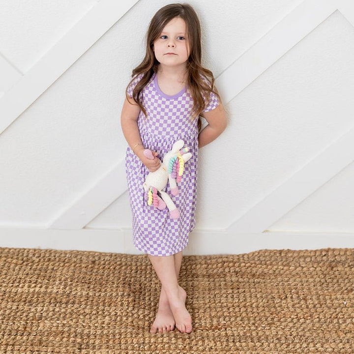 Bestaroo - Bamboo - Lilac Checks Dress