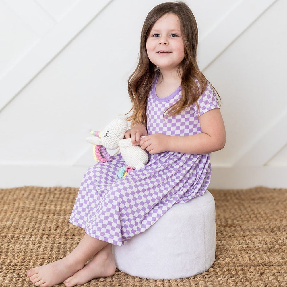 Bestaroo - Bamboo - Lilac Checks Dress