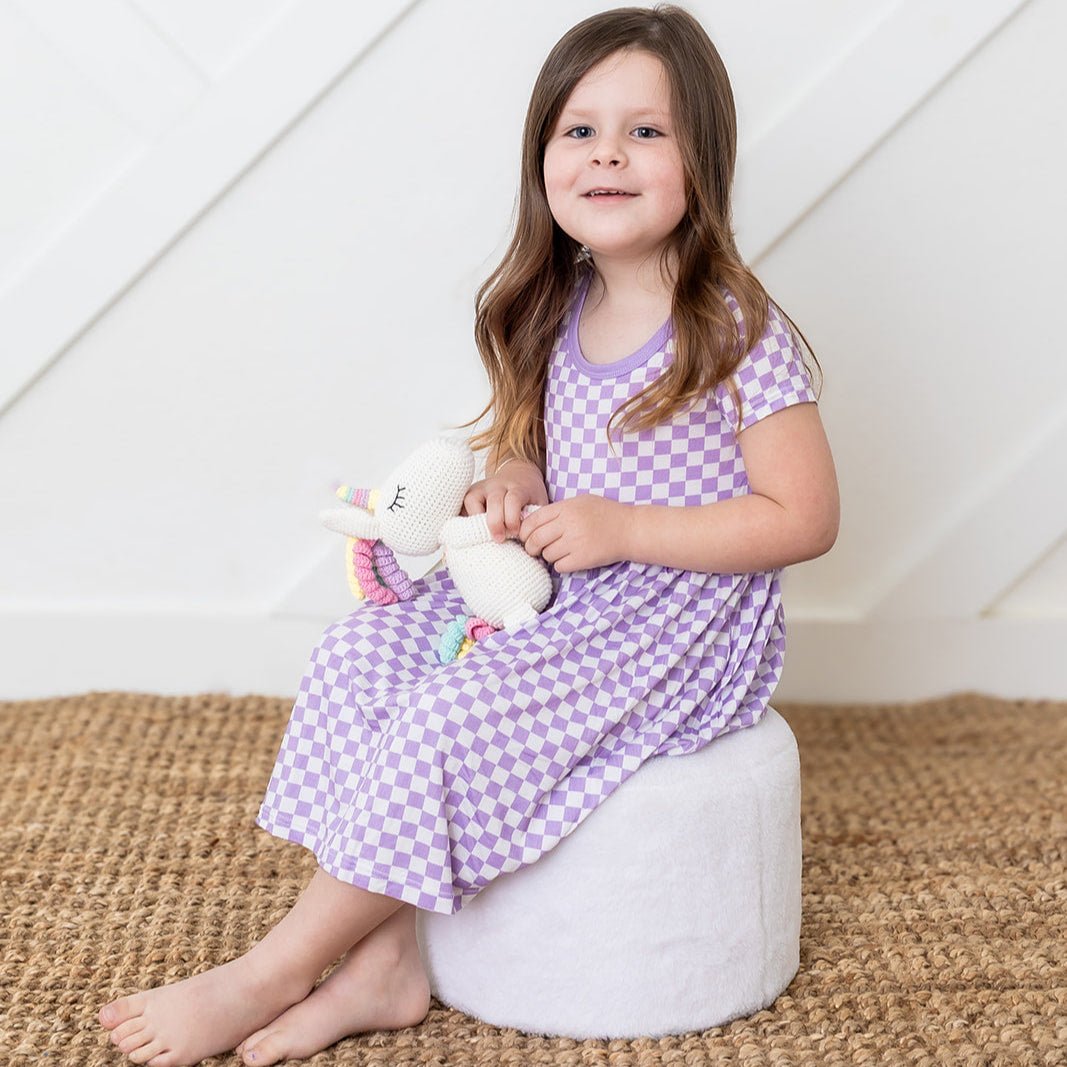 Bestaroo - Bamboo - Lilac Checks Dress