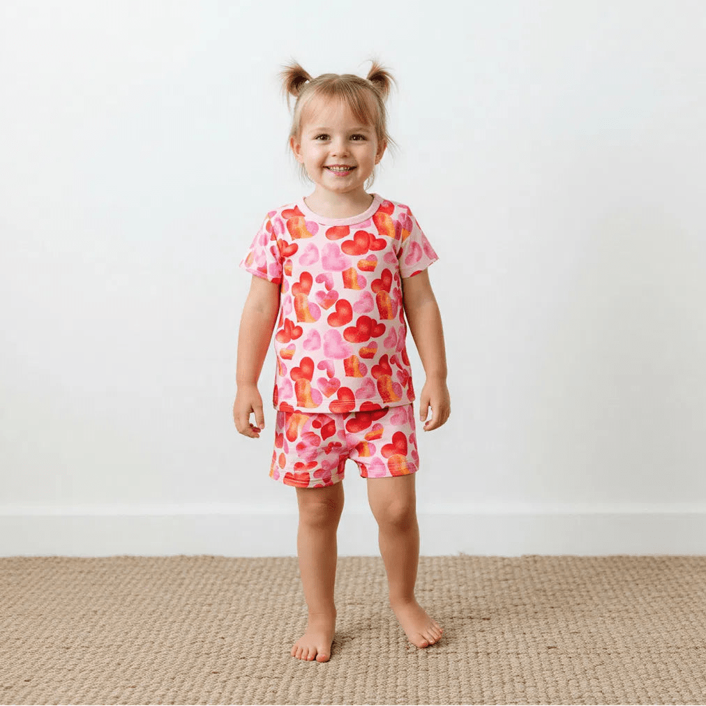 Bestaroo - Bamboo - Love Hearts Shorts PJs