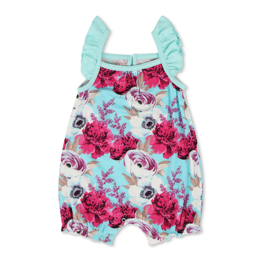 Bestaroo - Bamboo - Magenta Aqua Splash Flutter Romper