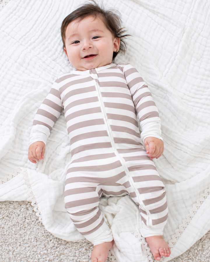 Bestaroo - Bamboo - Mocha Stripes Convertible Coverall