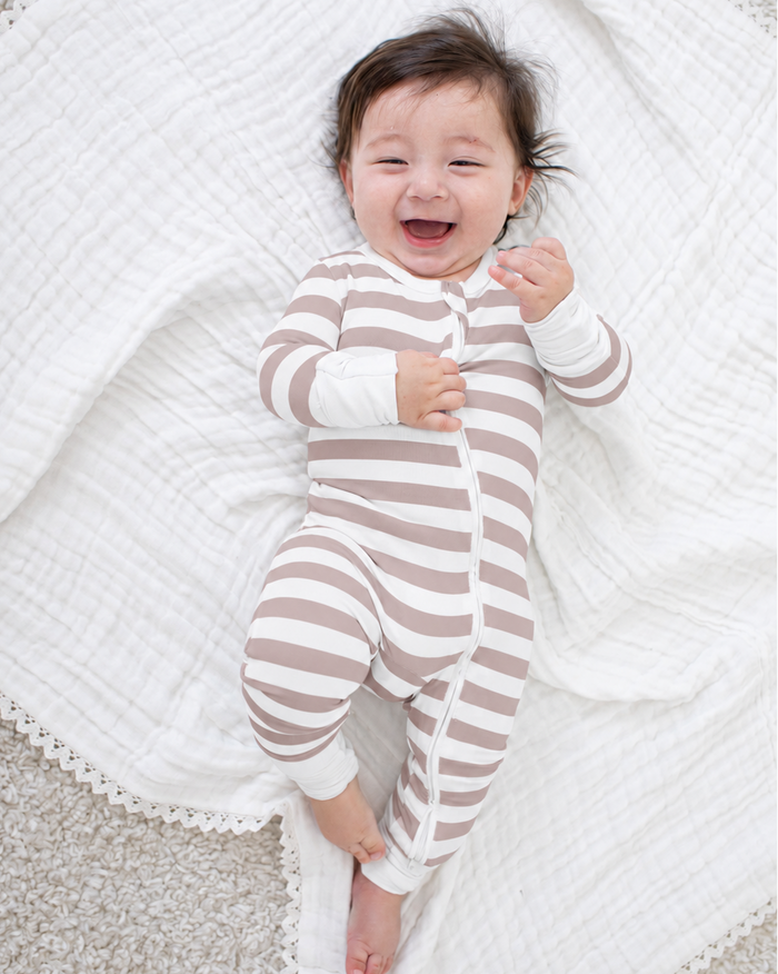 Bestaroo - Bamboo - Mocha Stripes Convertible Coverall