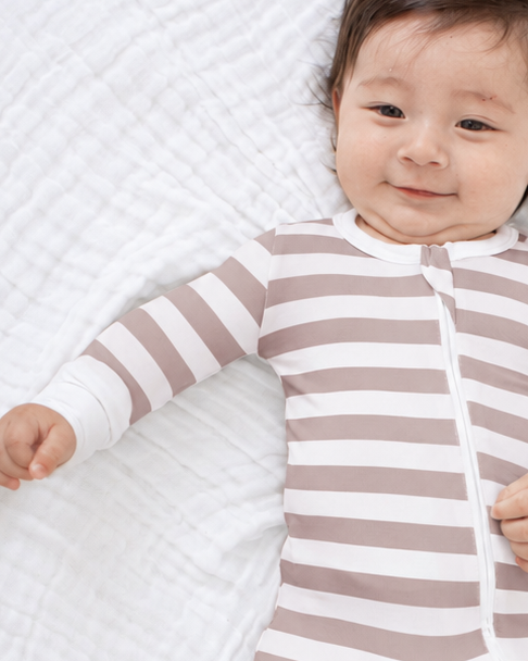 Bestaroo - Bamboo - Mocha Stripes Convertible Coverall