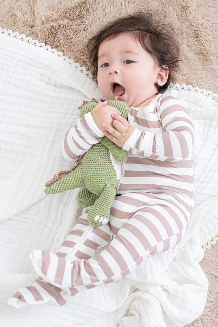 Bestaroo - Bamboo - Mocha Stripes Footie