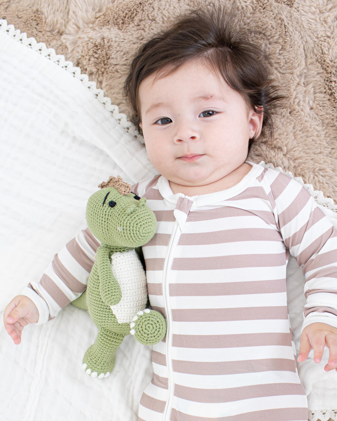 Bestaroo - Bamboo - Mocha Stripes Footie