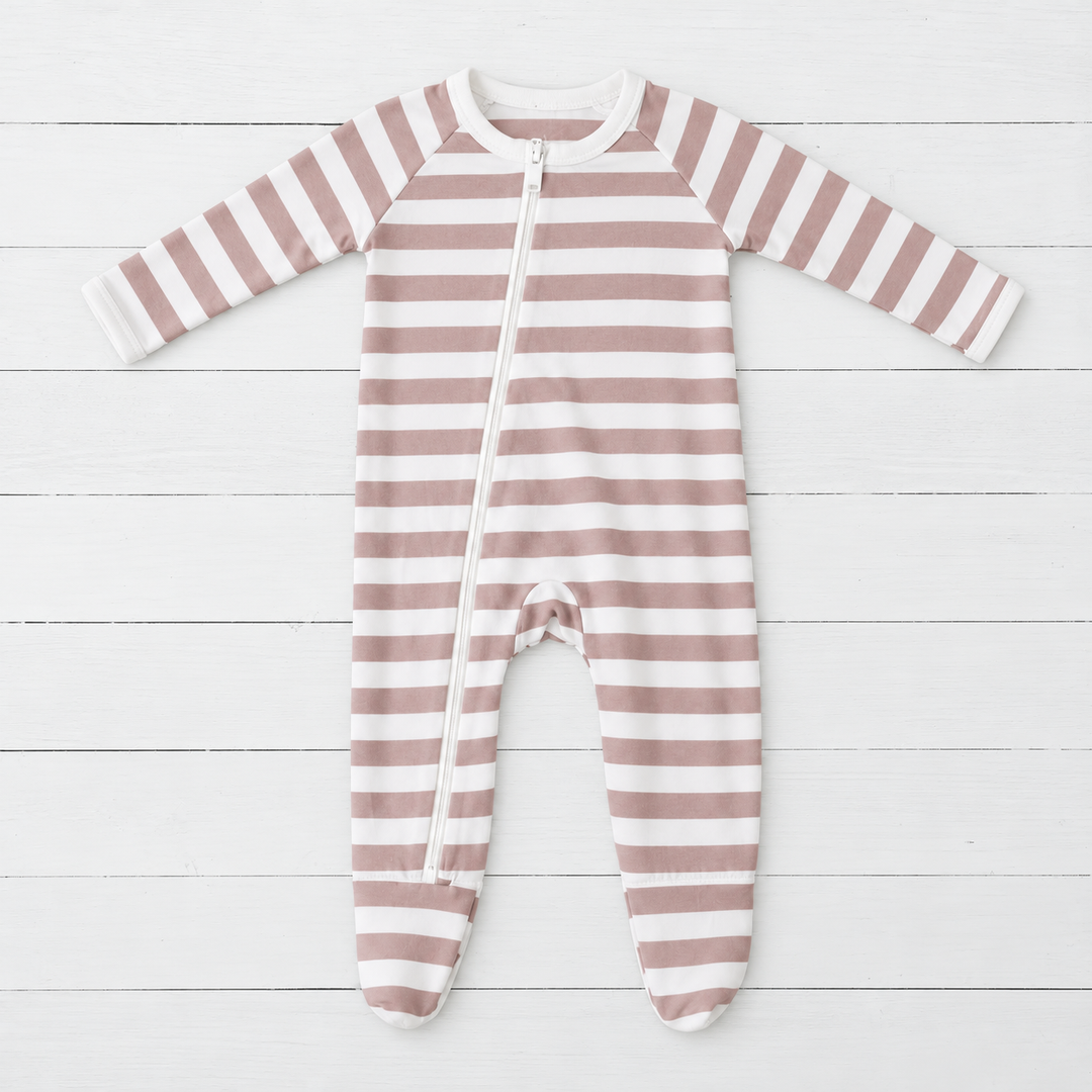 Bestaroo - Bamboo - Mocha Stripes Footie