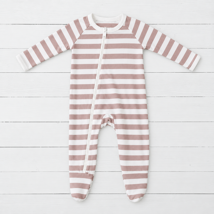 Bestaroo - Bamboo - Mocha Stripes Footie