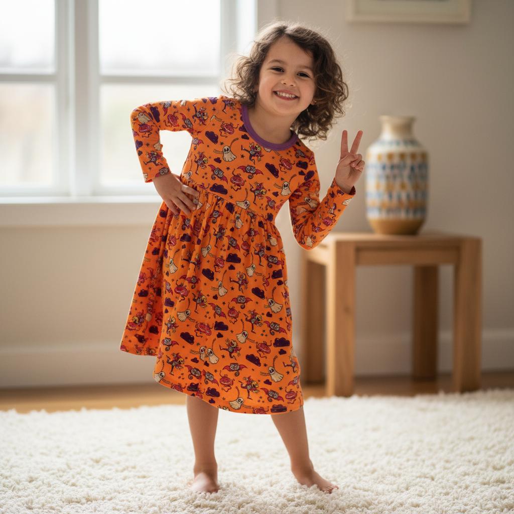 Bestaroo - Bamboo - Orange Boo Crew Dress
