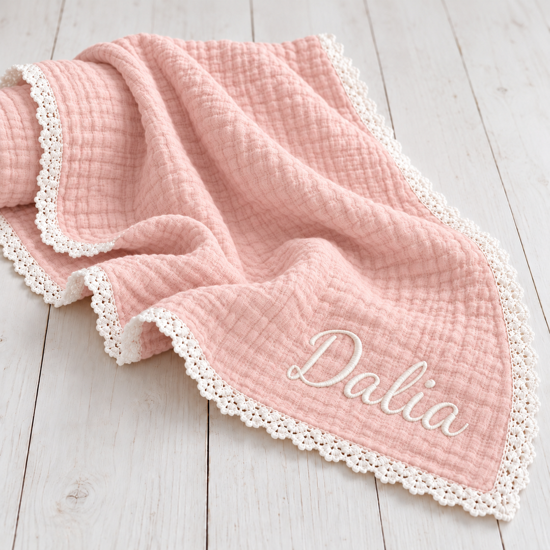 Bestaroo - Bamboo - Organic Muslin Blanket in Blush